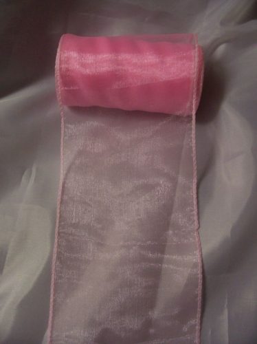 rózsaszín 11 cm * 10 m organza