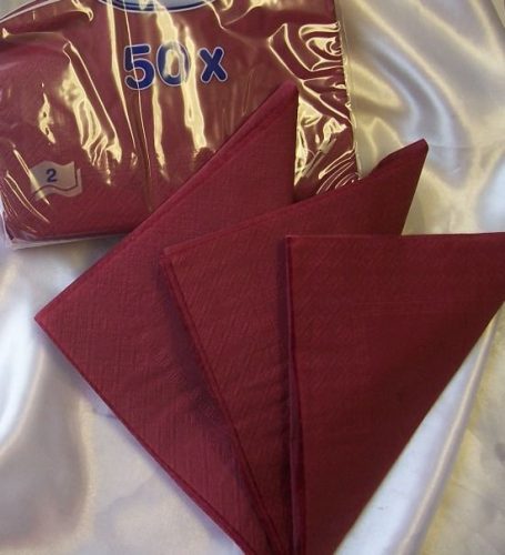 33*33 szalvéta (50 db/cs) bordó 