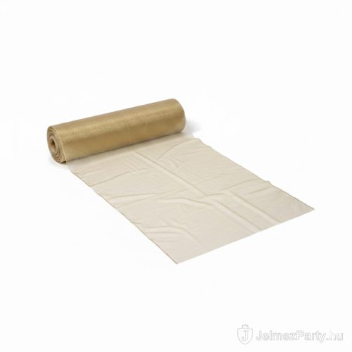 Arany organza dekorációs anyag (47 cm x 10 m) – Elegáns arany fényű dekorációs tekercs