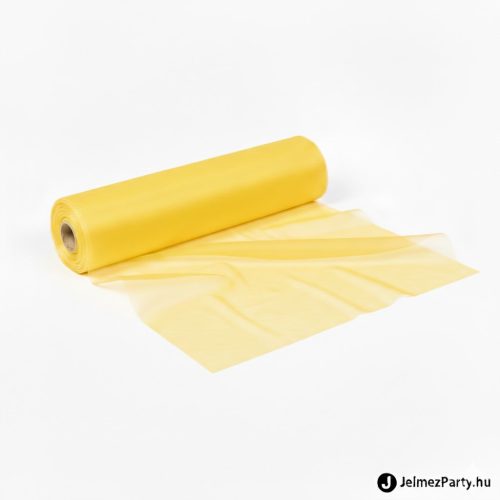 Napsárga organza dekorációs anyag (47 cm x 10 m) – Ragyogó napsárga ünnepi dekorációs tekercs