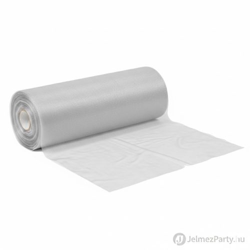 Ezüst organza dekorációs anyag (47 cm x 10 m) – Elegáns ezüst fényű dekorációs tekercs