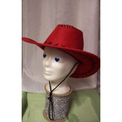cowboy kalap piros velúr