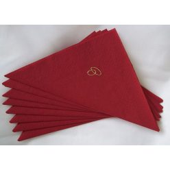 gyűrűs szalvéta bordó(50 db/cs)-Ezüst gyűrűvel