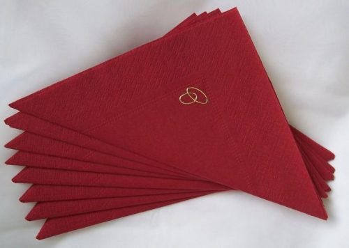 gyűrűs szalvéta bordó(50 db/cs)-Ezüst gyűrűvel