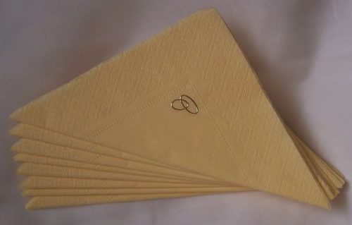 gyűrűs szalvéta krém (50 db/cs)-Ezüst gyűrűvel