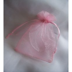 9*11 cm organza tasak pink (10 db)