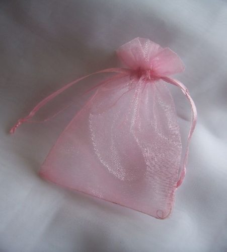 9*11 cm organza tasak pink (10 db)