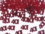 40. évszámos konfetti (14 gr.) piros