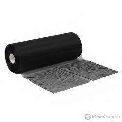   Fekete organza dekorációs anyag (47 cm x 10 m) – Elegáns sötét ünnepi dekorációs tekercs