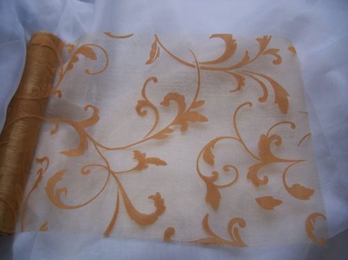 inda mintás arany organza (24 cm * 5 m)