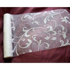 inda mintás fehér organza (24 cm * 5 m)