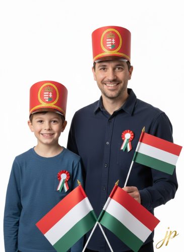 Papír huszárcsákó magyar címerrel – Ünnepi jelmez kiegészítő nemzeti ünnepre