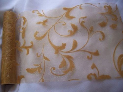 inda mintás arany organza (47 cm * 5 m)