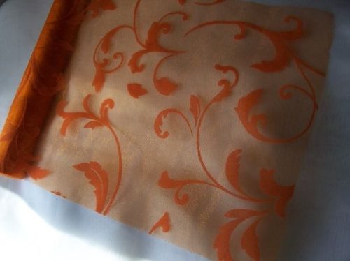 inda mintás narancs organza (47 cm * 5 m)