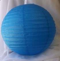 lampion gömb 25 cm-es szalaggal (kék)