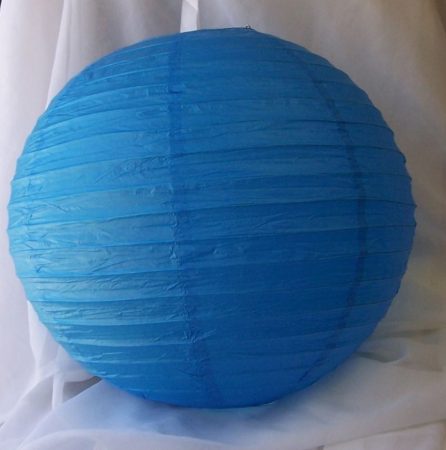 lampion gömb 25 cm-es szalaggal (kék)