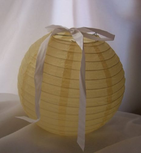 lampion gömb 25 cm-es, szalag nélkül(krém)