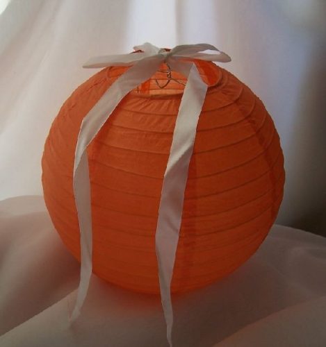 lampion gömb 25 cm-es, szalag nélkül (narancs)