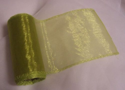 mohazöld 11 cm * 10 yard organza