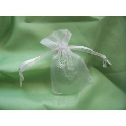 7,5*10 cm fehér organza tasak (10 db) 