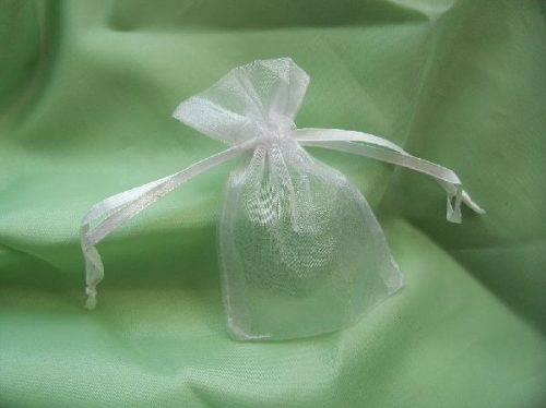 7,5*10 cm fehér organza tasak (10 db) 