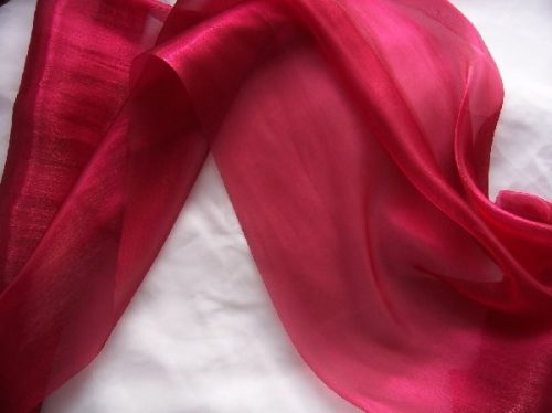 Szatén-organza (47 cm * 10 m) élénk bordó