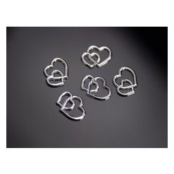 Ezüst szívpár 25 db (1 cm-es)