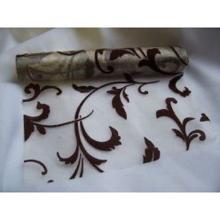 inda mintás krém-csoki organza (47 cm * 5 m)