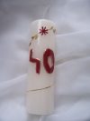 évszámos gyertya 40., egyedi kézi munka (15 cm) évszámos gyertya 40., egyedi kézi munka (15 cm)