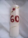 évszámos gyertya 60., egyedi kézi munka (15 cm) évszámos gyertya 60., egyedi kézi munka (15 cm)
