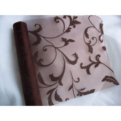 inda mintás csokibarna organza (24 cm * 5 m)