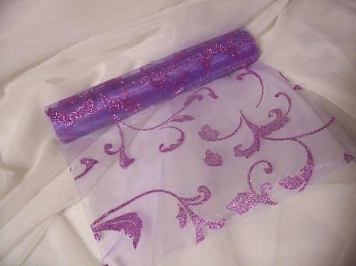 vlila alapon csillámos inda mintás organza(47 cm * 5 m)