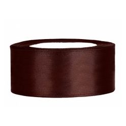2,5 cm-s szatén szalag (23 m) kávébarna 
