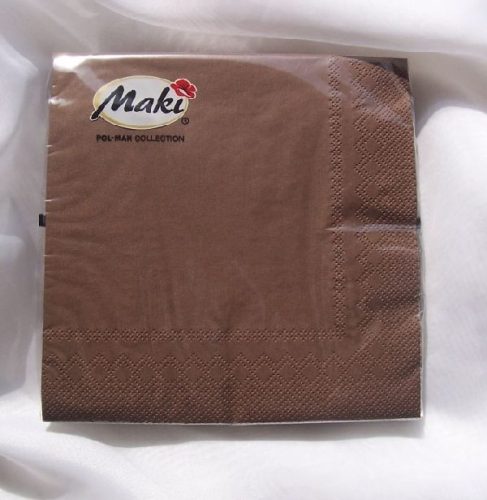 33*33 szalvéta, 3 rétegű (20 db/cs) barna