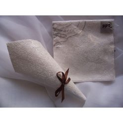 gyöngyházfehér dombornyomott szalvéta 33x33 (15 db) LACE