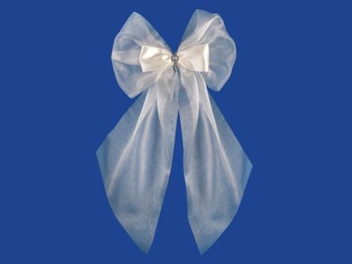 Kilincsdísz organza strasszkővel (2 db) krém kkr079