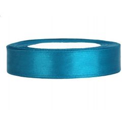 1,2 cm-s szatén szalag (25 m) türkizkék