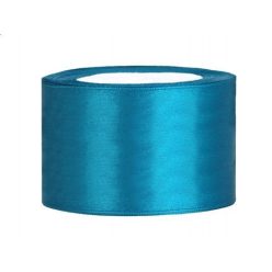 3,8 cm-s szatén szalag (25 m) türkizkék