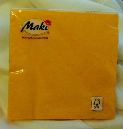 33*33 szalvéta, 3 rétegű (20 db/cs) pasztel sárga