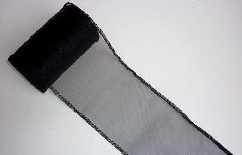 fekete 11 cm * 10 m organza