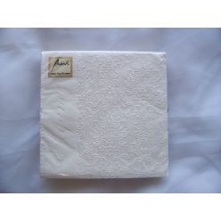   gyöngyházfehér (5507) dombornyomott szalvéta 33x33 (15 db) AMB