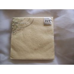 krém-ivory(7254) dombornyomott szalvéta 33x33 (15 db) LACE