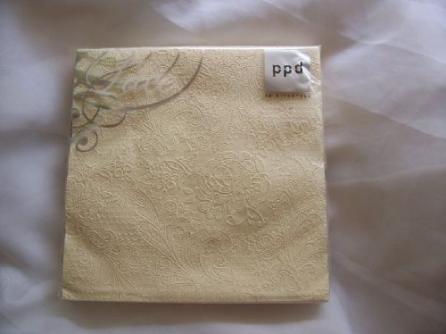 krém-ivory(7254) dombornyomott szalvéta 33x33 (15 db) LACE