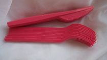 pinkrózsaszín evőeszköz szett (10 db kés+10 db villa)