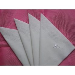 ezüst gyűrűs szalvéta , fehér (50db)