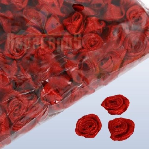 szatén rózsafej 1,2 cm, bordó (100 db)