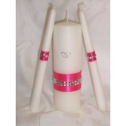 gyertyaszett különleges, pink (3 részes)
