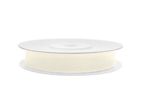 organza szalag 0,6 cm x 22 m- krém(076)