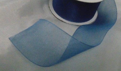 organza szalag 2,5cmx25 m ,királykékkék (074r)