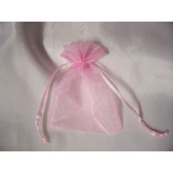 19*24 cm organza tasak rózsaszín (10 db)